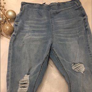 Tinseltown, distressed flare leg jeans, size 11